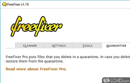 Remove malware and spyware - Screenshot of FreeFixer