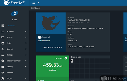 Screenshot of TrueNAS - Manage storage spaces