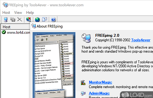 FREEping screenshot