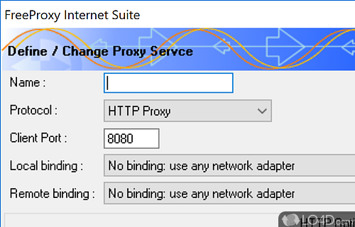 User interface - Screenshot of FreeProxy Internet Suite