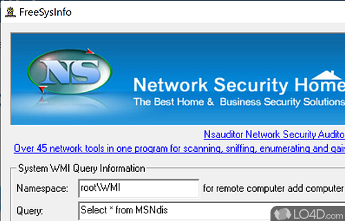 Discover a wide range of information pertaining to network - Screenshot of FreeSysInfo