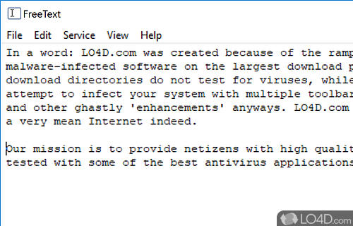 Word processor designed for education, create Rich Text documents, where change; the font, font size, colour, style - Screenshot of FreeText