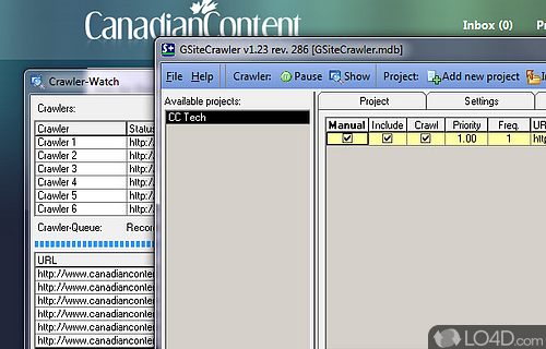 Screenshot of GSiteCrawler - User interface