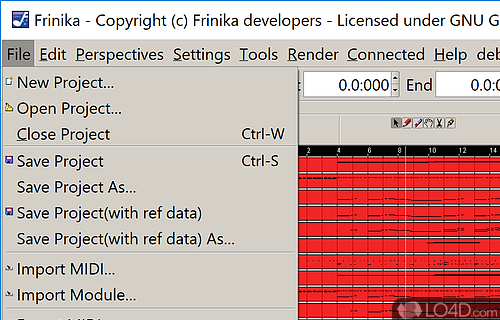 User interface - Screenshot of Frinika