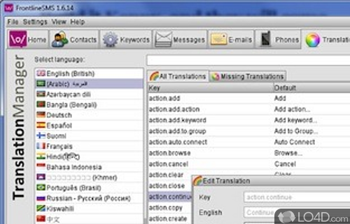 Screenshot of FrontlineSMS - Which can send messages to other people from you PC