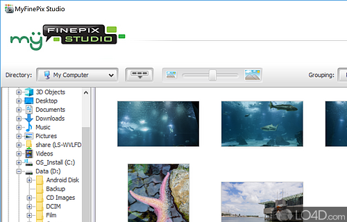 Well organized layout for accessing all the features - Screenshot of FUJIFILM MyFinePix Studio