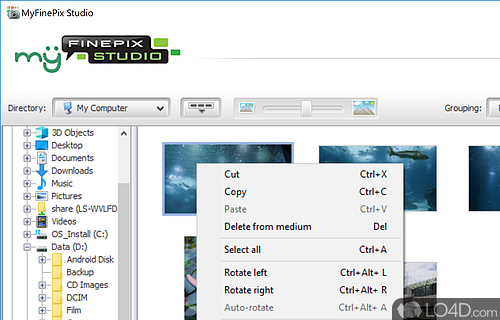 Smart picture organizer and editor - Screenshot of FUJIFILM MyFinePix Studio