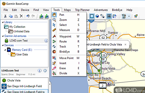 Organize your data - Screenshot of Garmin BaseCamp