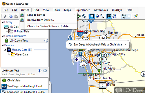 Geotag Photos - Screenshot of Garmin BaseCamp