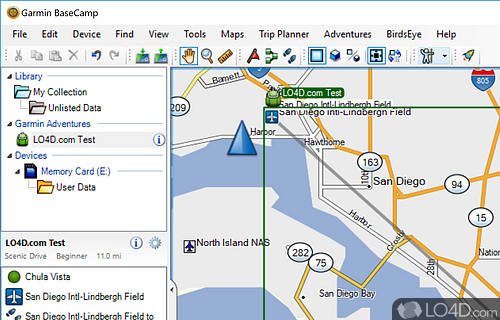 Provides an interface for viewing Garmin map products - Screenshot of Garmin BaseCamp