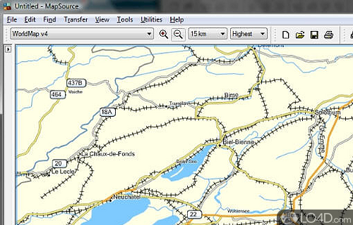 Screenshot of Garmin MapSource - Multiple maps