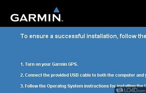 Screenshot of Garmin USB Drivers - User interface