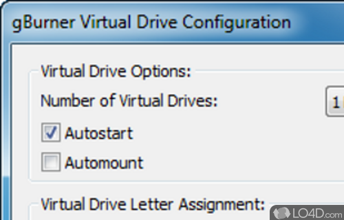 Screenshot of gBurner Virtual Drive - Powerful piece of software that lets you specify how many drives you want to use simultaneously (up to 16)
