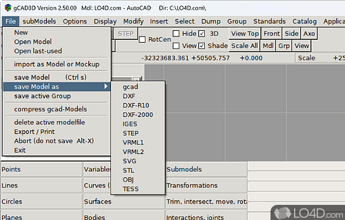 gCAD3D Screenshot