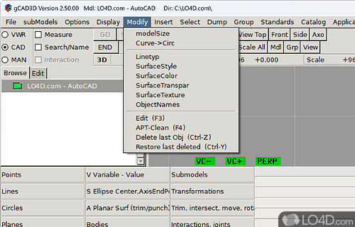 Overall, an advanced tool for 3D design - Screenshot of gCAD3D