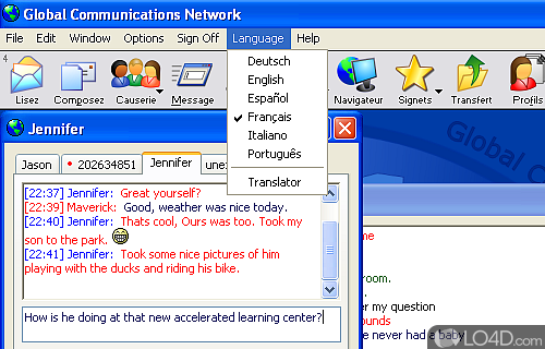 Screenshot of GCN - User interface