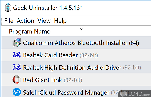 Uninstall programs - Screenshot of GeekUninstaller
