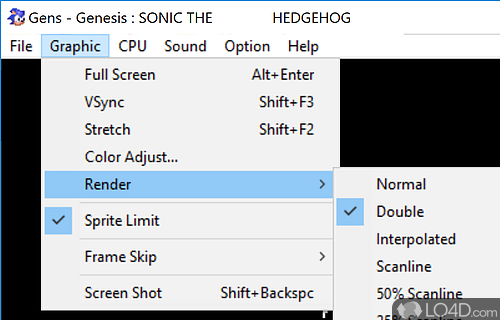 Sega Megadrive emulator - Screenshot of Gens