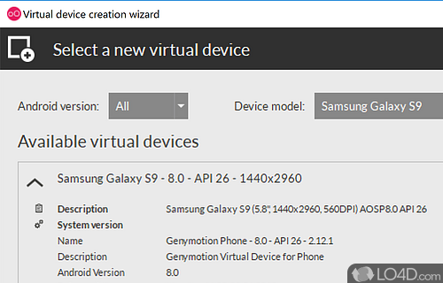 A quick and powerful Android emulator for Windows - Screenshot of Genymotion