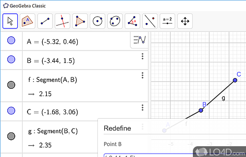 Take advantage of a wide array of math functions - Screenshot of GeoGebra