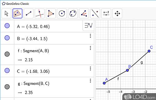 Simple-to-use interface and options - Screenshot of GeoGebra Portable