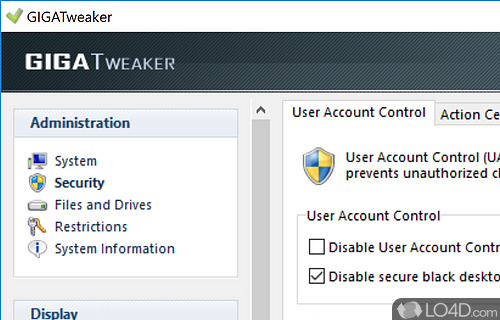 Tweak the CPU and other parameters - Screenshot of GIGATweaker
