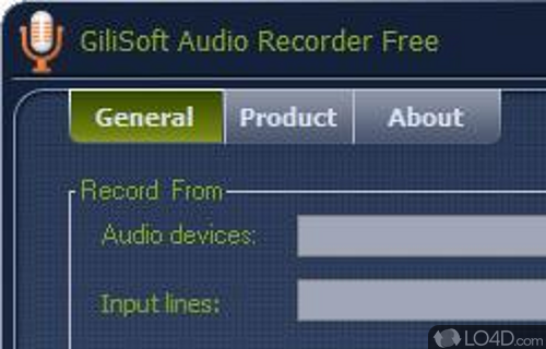 Screenshot of GiliSoft Audio Recorder Free - User interface