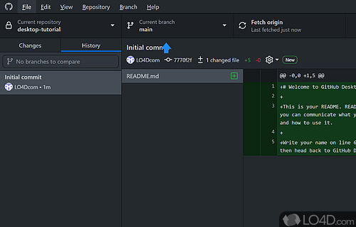 A lightweight, yet powerful file synchronizer and repository manager - Screenshot of GitHub Desktop