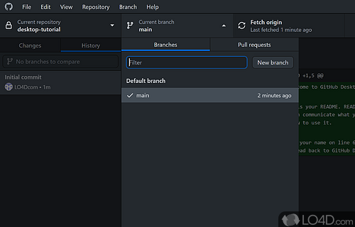 GUI to work with your Github account easier - Screenshot of GitHub Desktop