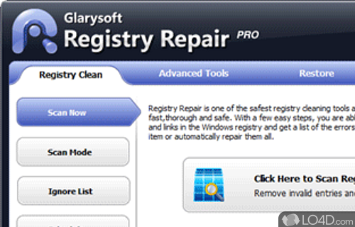 Glarysoft Registry Repair Screenshot