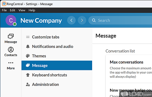 Main Functions and Features - Screenshot of RingCentral