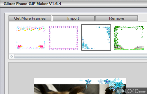 Screenshot of Glitter Frame GIF Maker - Add impressive glitter frames over multiple pictures in order to create neatly animated GIF files