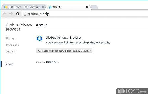 How the Software Works - Screenshot of Globus VPN Browser