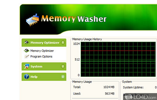 Screenshot of Memory Washer - Robust memory optimization tool