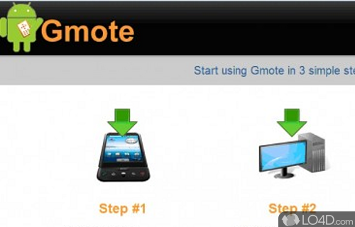 Screenshot of Gmote Server - Control computer with Android phone with the help of a server-client package that provides playback control from the distance