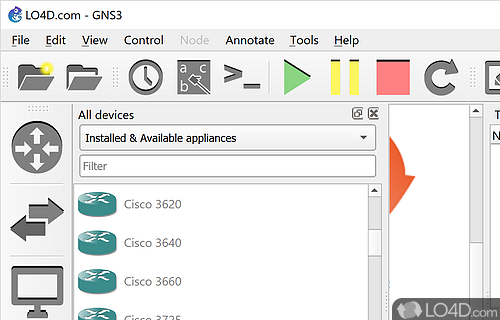 Additional Applications - Screenshot of GNS3