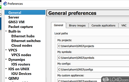 A graphical network simulator to design and configure virtual networks - Screenshot of GNS3