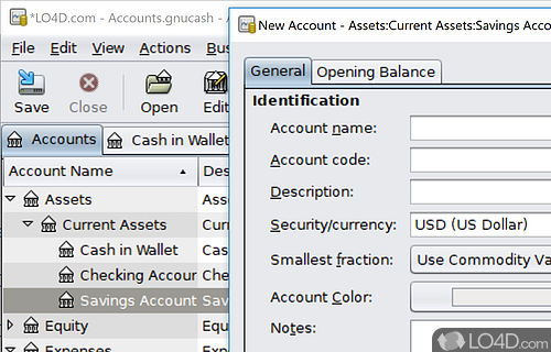 User interface - Screenshot of GnuCash