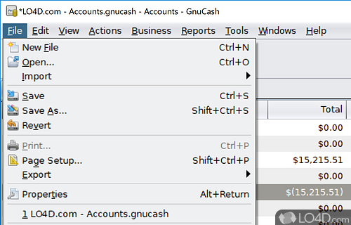Setting up a new account - Screenshot of GnuCash