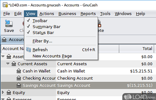 Create reports - Screenshot of GnuCash
