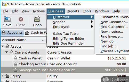 An overall efficient and reliable finance and business utility - Screenshot of GnuCash