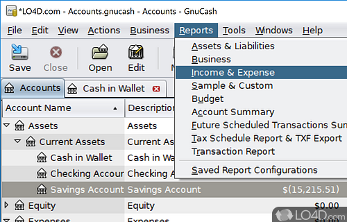 Open source alternative to manage home finances - Screenshot of GnuCash