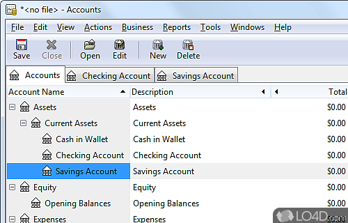 Screenshot of GNUCash Portable - Software to manage the money