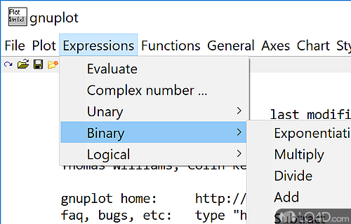 User interface - Screenshot of gnuplot