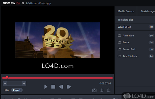 Templates, overlay clips, filters, and other video editing tools - Screenshot of GOM Mix Pro