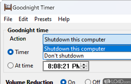 Choose the operation which suits you best - Screenshot of Goodnight Timer