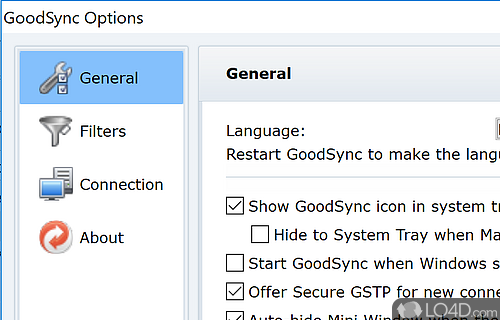 Allows you to manage synchronization better with filters - Screenshot of GoodSync