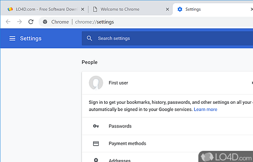 Tab support and private browsing - Screenshot of Google Chrome Portable