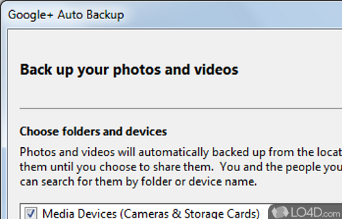 Screenshot of Google+ Auto Backup Desktop - User interface