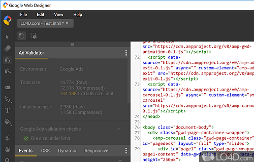 Google Web Designer Screenshot